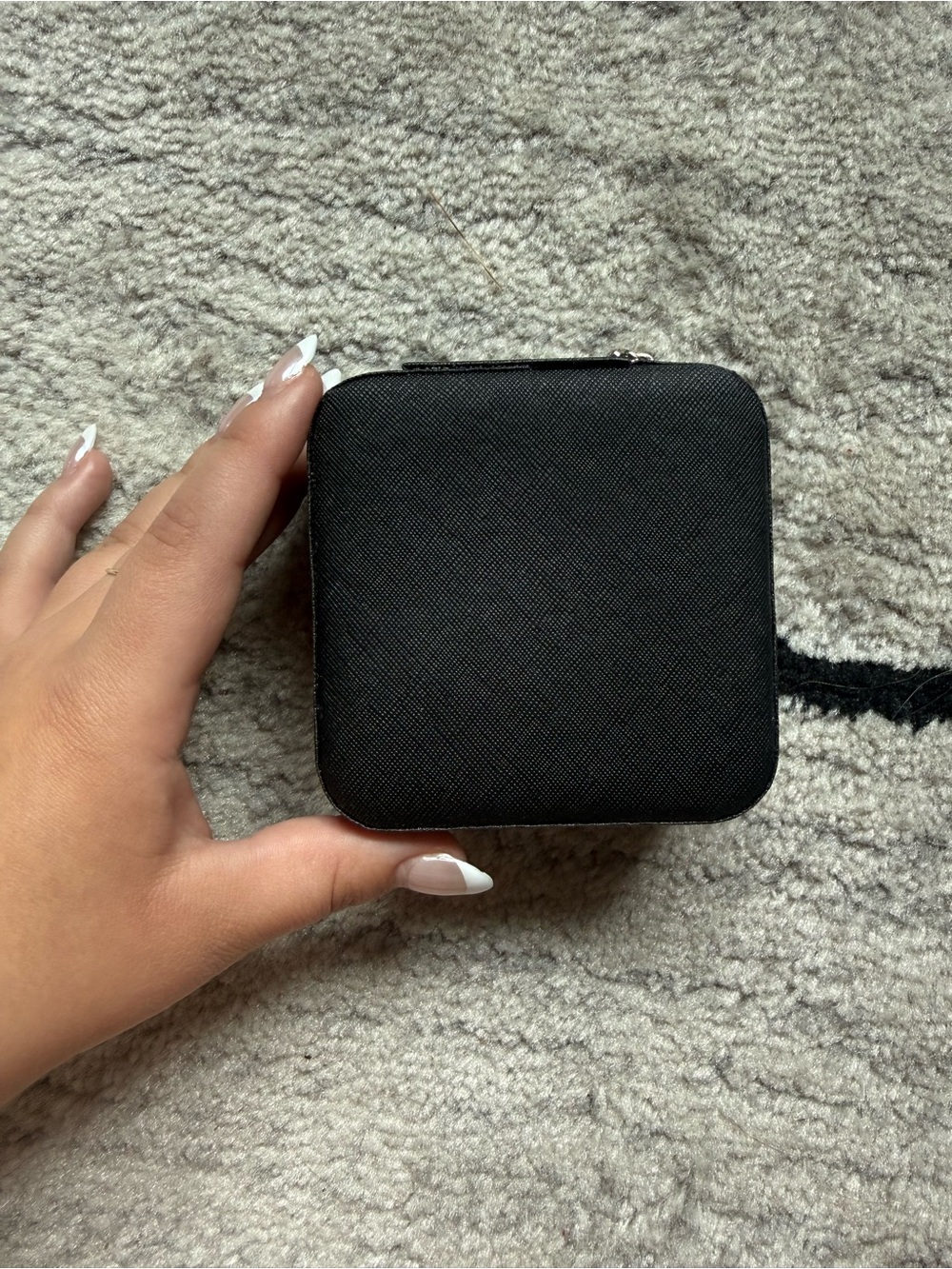 Compact Black Zip Travel Case